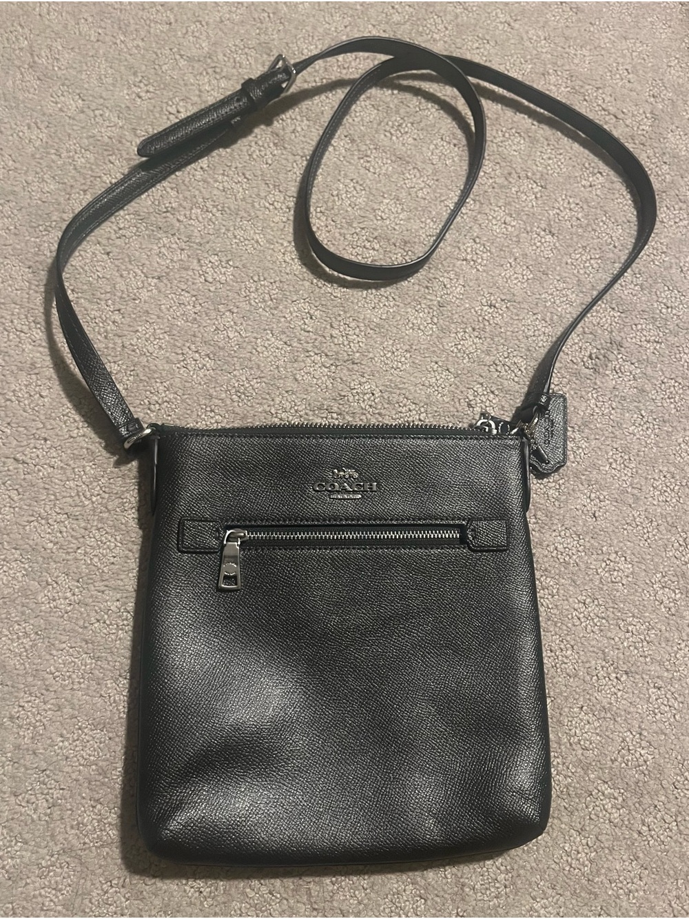 Coach Rowan Mini File bag Crossbody Bag Rare Metallic Crossgrain